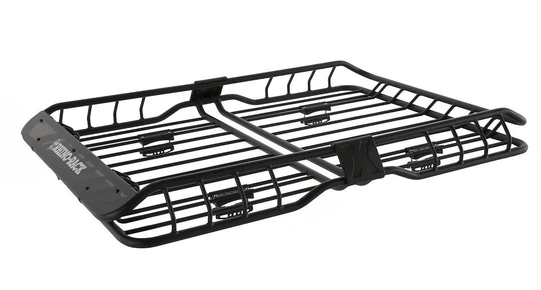 RMCB03 – RHINO RACK Roof Basket, 58 Inch Length x 43 Inch Width x 6 Inch Height 165 Pound Weight Capacity Powder Coat...